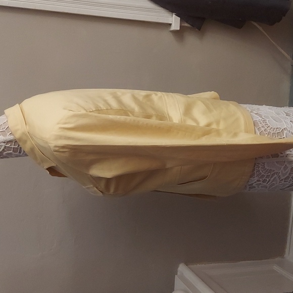 DIALOGUE Yellow Lined Button Down Long Sleeve Blazer Jacket - Picture 6 of 11